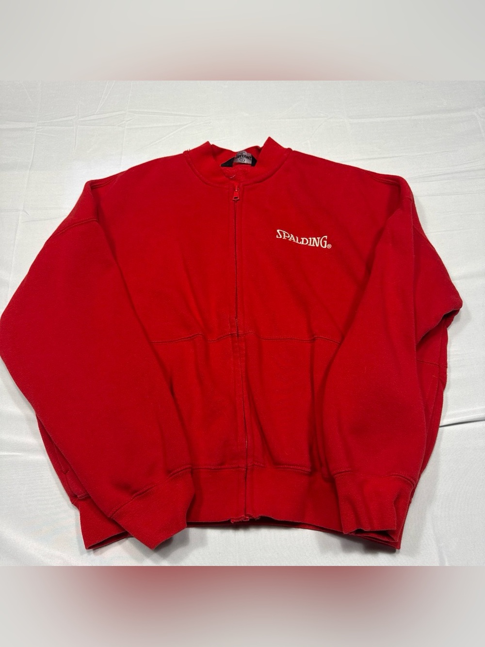 Spalding Red Full-Zip Bomber Jacket